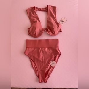 Andrea Iyamah pink bikini set